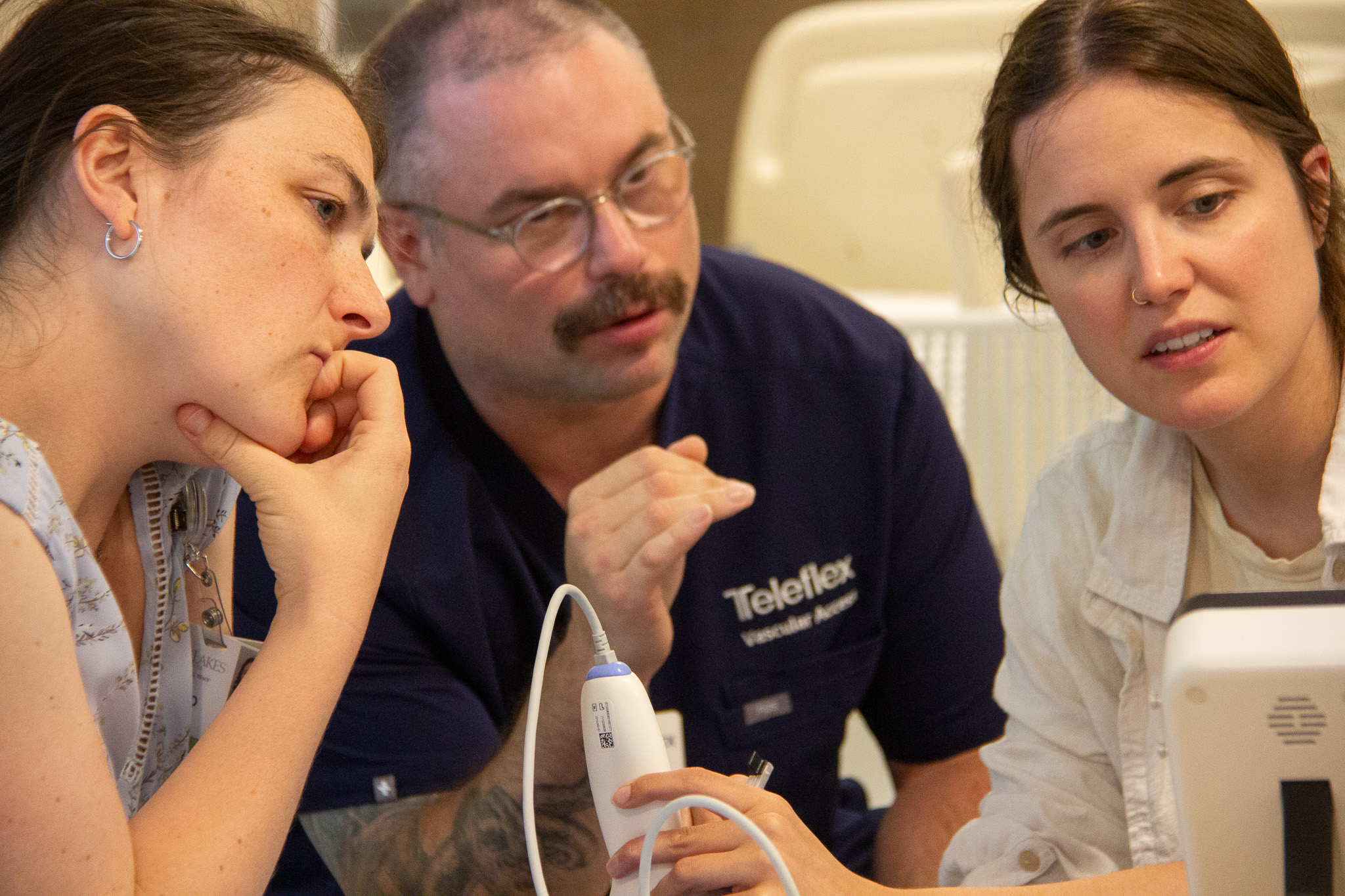 Central Line Academy 2025 (2) Providers Learning to detect a line via ultrasound.