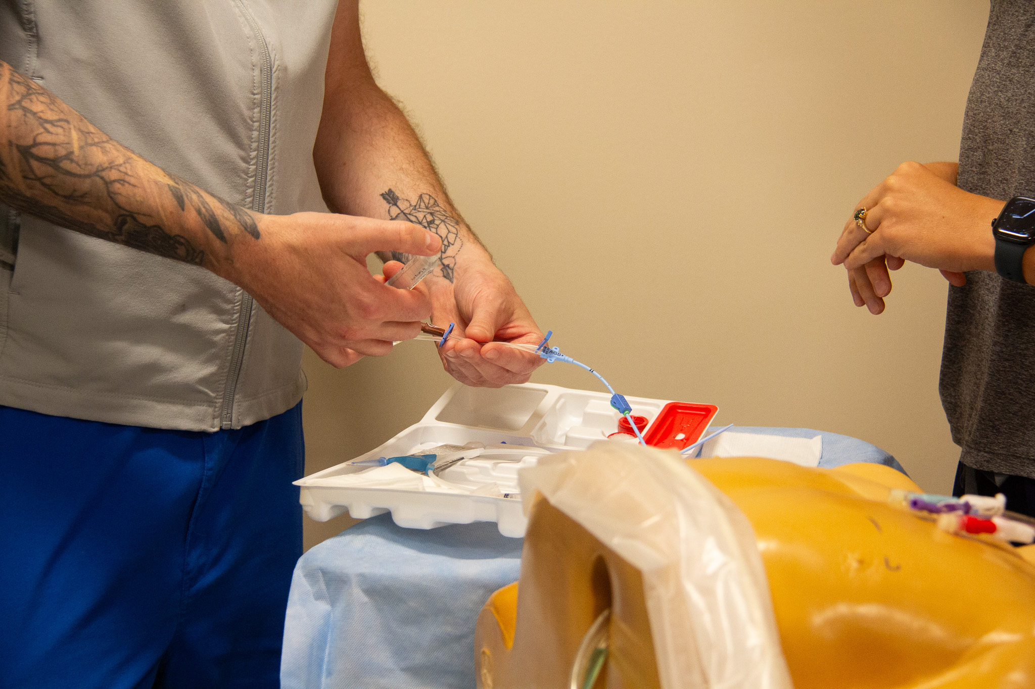 Central Line Academy 2025 (4) Placing a line in a teaching mannequin.